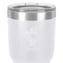 Santa and Presents 30 oz Stainless Steel Tumbler - White - Single-Sided (Personalized)