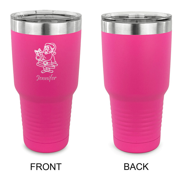 Santa and Presents 30 oz Stainless Steel Ringneck Tumblers - Pink - Single Sided - APPROVAL