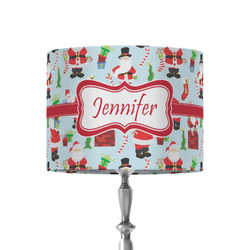 Santa and Presents 8" Drum Lamp Shade - Fabric (Personalized)