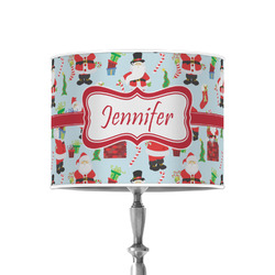 Santa and Presents 8" Drum Lamp Shade - Poly-film (Personalized)
