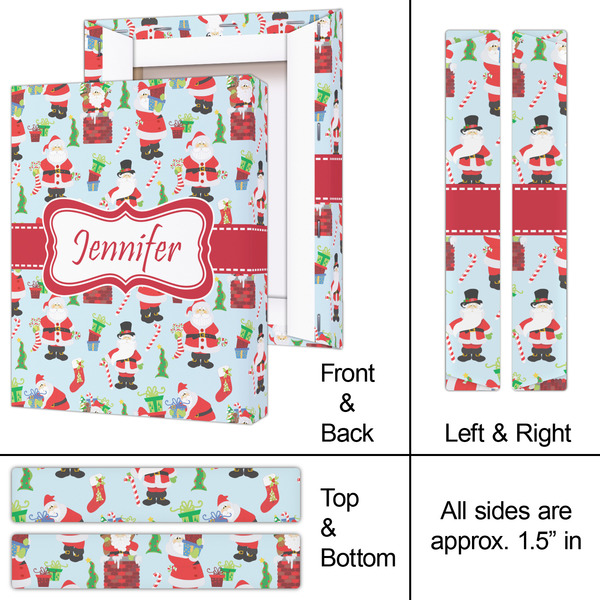 Santa and Presents 8x10 - Canvas Print - Approval