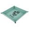 Santa and Presents 9" x 9" Teal Leatherette Snap Up Tray - MAIN