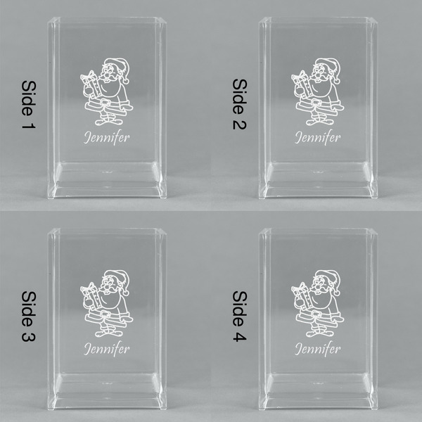Santa and Presents Acrylic Pen Holder - All Sides