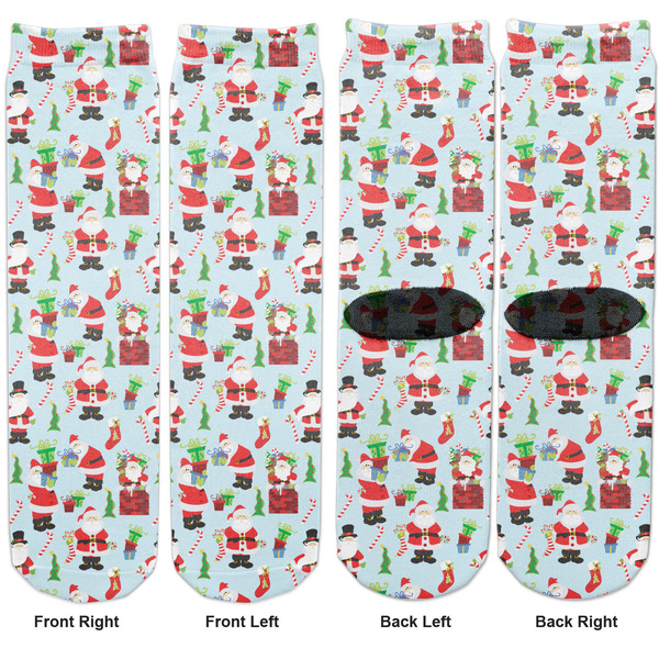 Santa and Presents Adult Crew Socks - Double Pair - Front and Back - Apvl