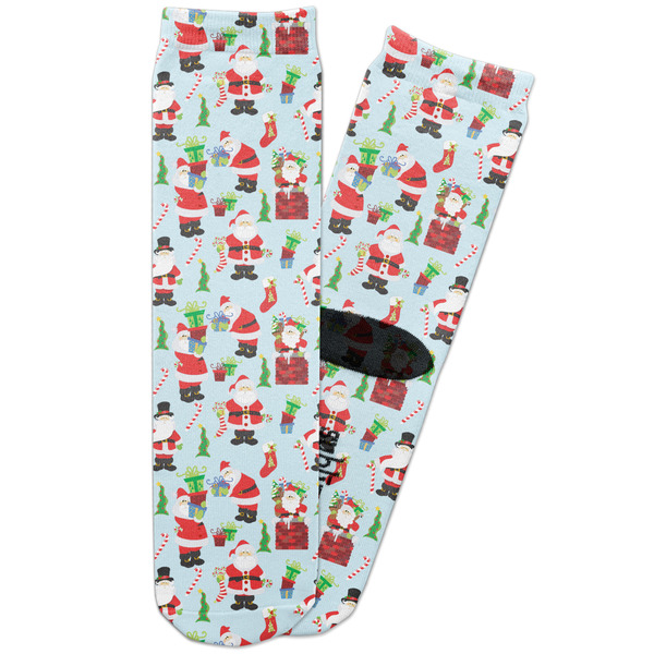 Custom Santa and Presents Adult Crew Socks