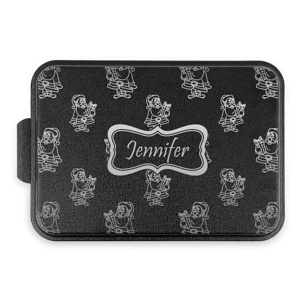Santa and Presents Aluminum Baking Pan - Black Lid - FRONT