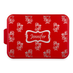 Santa and Presents Aluminum Baking Pan with Red Lid (Personalized)