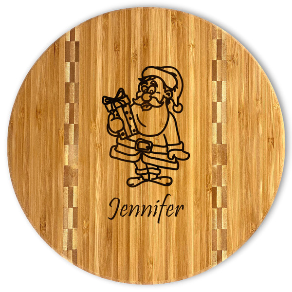 Custom Santa and Presents Bamboo Cutting Board (Personalized)