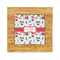 Santa and Presents Bamboo Trivet with 6" Tile - FRONT