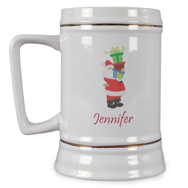 Custom Santa and Presents Beer Stein (Personalized)