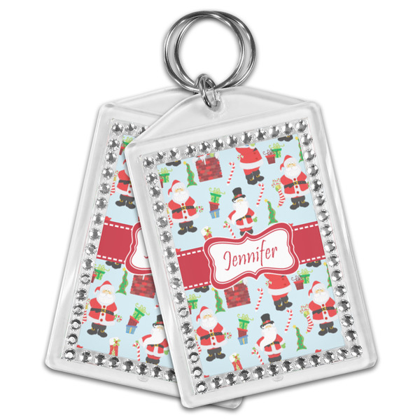 Santa and Presents Bling Keychain - MAIN