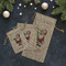 Santa and Presents Burlap Gift Bags - LIFESTYLE (Flat lay)