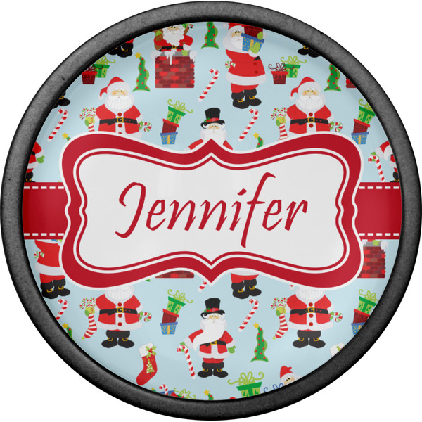 Santa and Presents Cabinet Knob - Black - Front