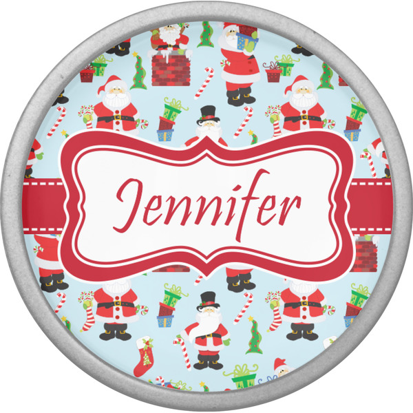 Santa and Presents Cabinet Knob - Nickel - Front