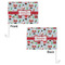 Santa and Presents Car Flag - 11" x 8" - Front & Back View