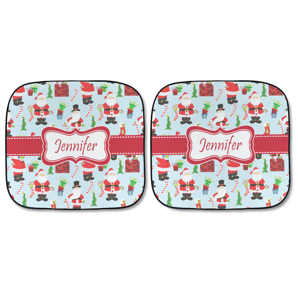 Santa and Presents Car Sun Shades - FRONT