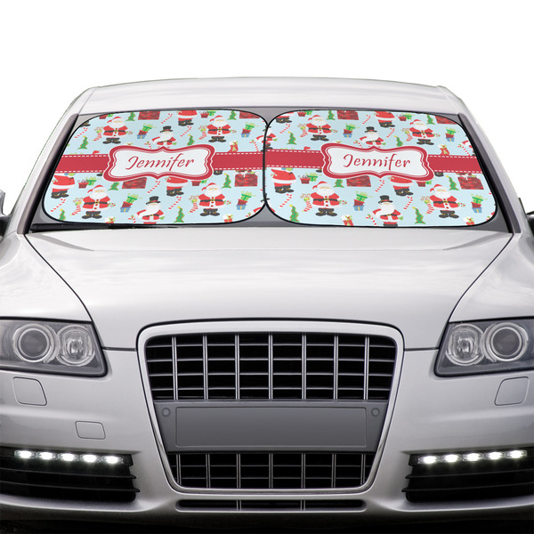 Santa and Presents Car Sun Shades - IN CONTEXT
