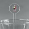 Santa and Presents 5.5" Round Plastic Stir Sticks - Clear (Personalized)