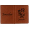 Santa and Presents Cognac Leather Passport Holder Outside Double Sided - Apvl