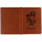Santa and Presents Cognac Leather Passport Holder Outside Single Sided - Apvl