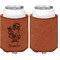 Santa and Presents Cognac Leatherette Can Sleeve - Single Sided Front and Back