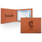 Santa and Presents Leatherette Certificate Holder - Front and Inside (Personalized)