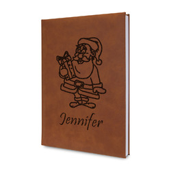 Santa and Presents Leatherette Journal - Single Sided (Personalized)
