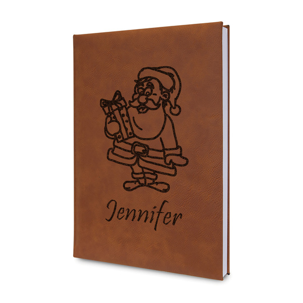 Custom Santa and Presents Leatherette Journal (Personalized)