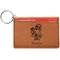 Santa and Presents Cognac Leatherette Keychain ID Holders - Front Credit Card