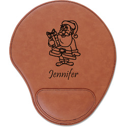 Santa and Presents Leatherette Mouse Pad with Wrist Support (Personalized)