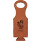 Santa and Presents Cognac Leatherette Wine Totes - Single Front