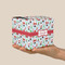 Santa and Presents Cube Favor Gift Box - On Hand - Scale View