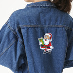 Santa and Presents Twill Iron On Patch - Custom Shape - X-Large