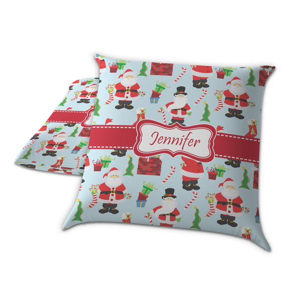 Santa and Presents Decorative Pillow Case - TWO