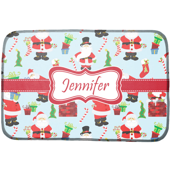 Custom Santa and Presents Dish Drying Mat w/ Name or Text