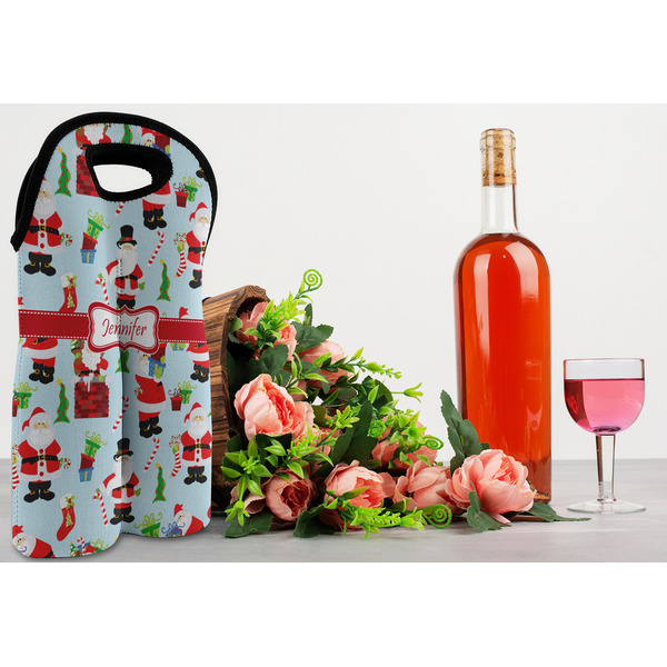 Santa and Presents Double Wine Tote - LIFESTYLE (new)
