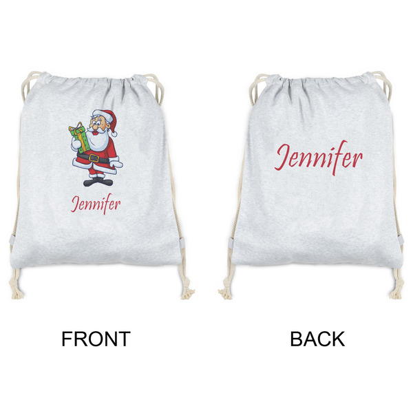Santa and Presents Drawstring Backpacks - Sweatshirt Fleece - Double Sided - APPROVAL