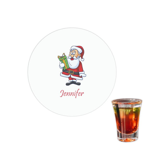Custom Santa and Presents Printed Drink Topper - 1.5" (Personalized)