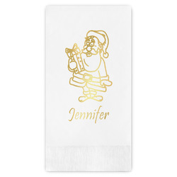 Santa and Presents Guest Napkins - Foil Stamped (Personalized)