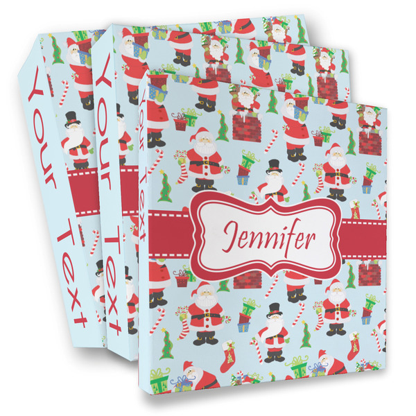 Custom Santa and Presents 3 Ring Binder - Full Wrap (Personalized)