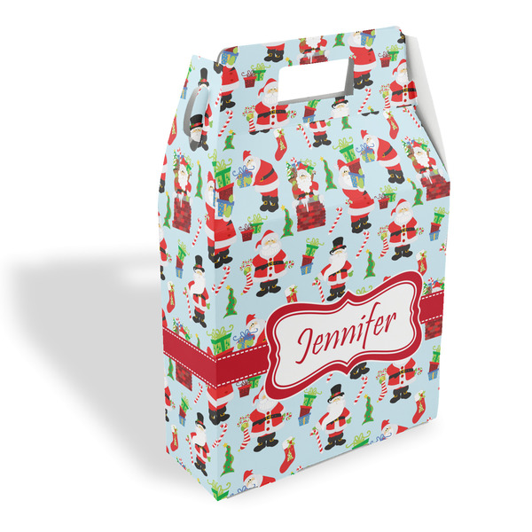 Custom Santa and Presents Gable Favor Box (Personalized)