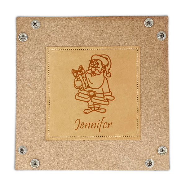 Santa and Presents Genuine Leather Valet Trays - FRONT (flat)
