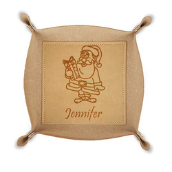 Santa and Presents Genuine Leather Valet Tray (Personalized)