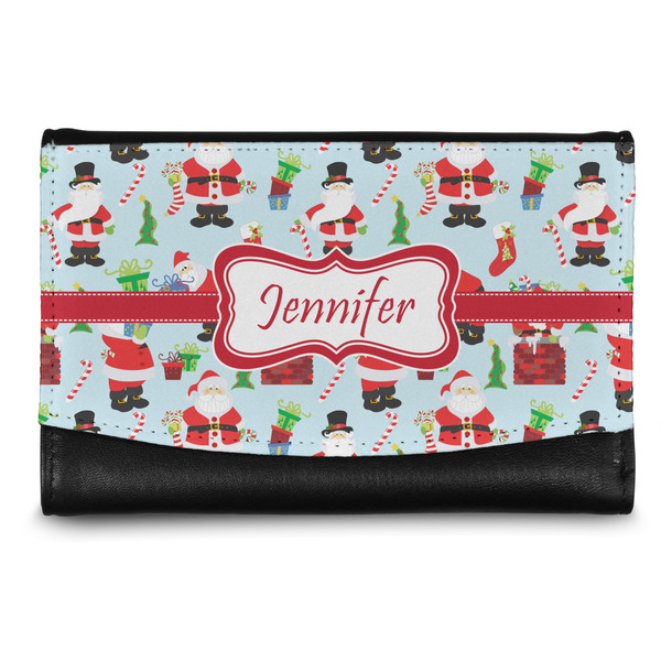 Custom Santa and Presents Genuine Leather Women's Wallet - Small (Personalized)