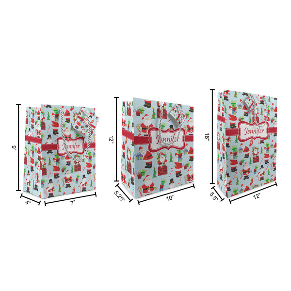 Santa and Presents Gift Bags - All Sizes - Dimensions