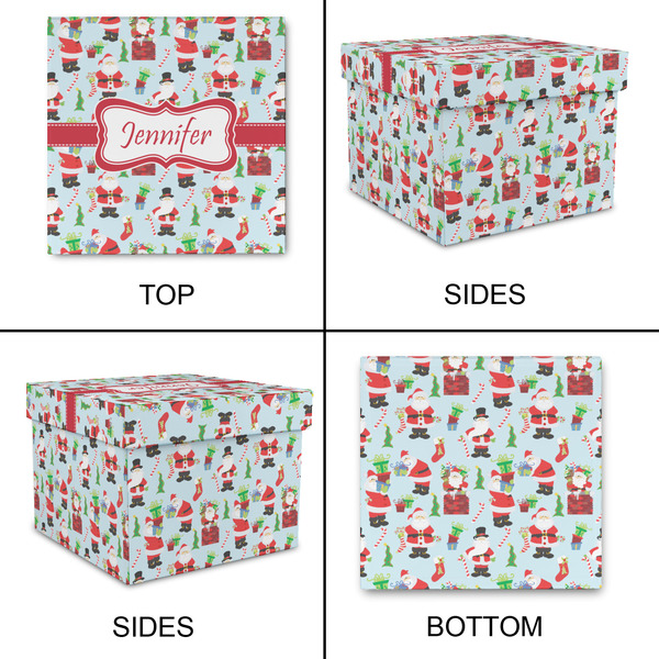 Santa and Presents Gift Boxes with Lid - Canvas Wrapped - Large - Approval