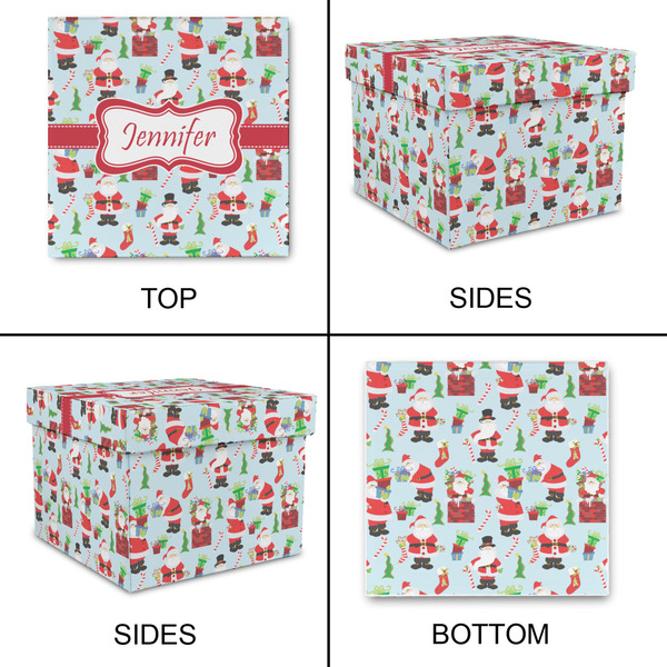 Santa and Presents Gift Boxes with Lid - Canvas Wrapped - Medium - Approval