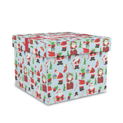 Santa and Presents Gift Box with Lid - Canvas Wrapped - Medium (Personalized)