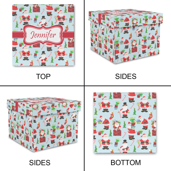 Santa and Presents Gift Boxes with Lid - Canvas Wrapped - Small - Approval