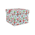 Santa and Presents Gift Box with Lid - Canvas Wrapped - Small (Personalized)